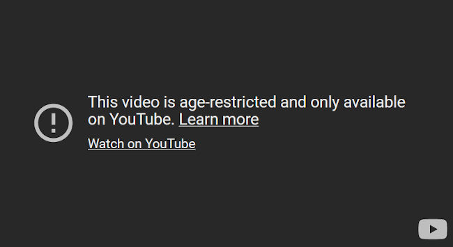 YouTube not embedding mature content